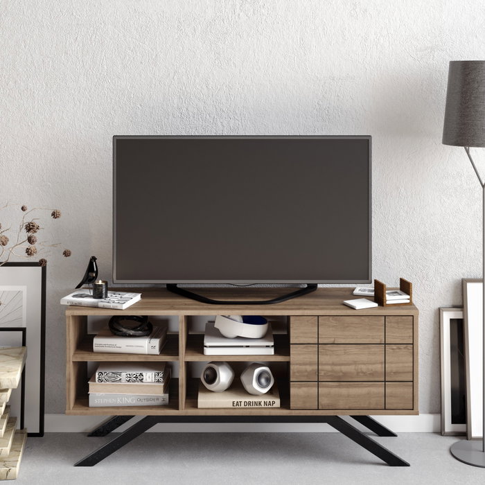 Hanah Home Soporte para TV Negro y Nogal